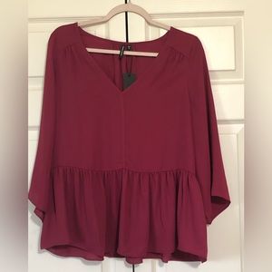 NWT Paris Sunday Peplum Blouse